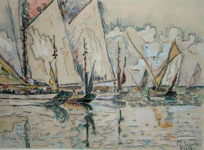 Paul Signac Departure of Three-Masted Boats at Croix-de-Vie oil painting picture